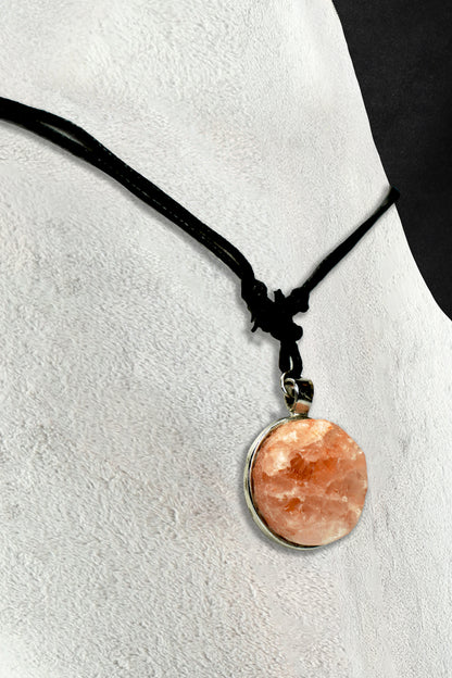 Salt Pendant on Round Alloy – Rope or Metal Chain Necklace