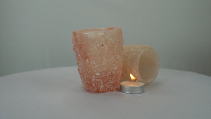 Crystal Glass Candle Holders (Pair)